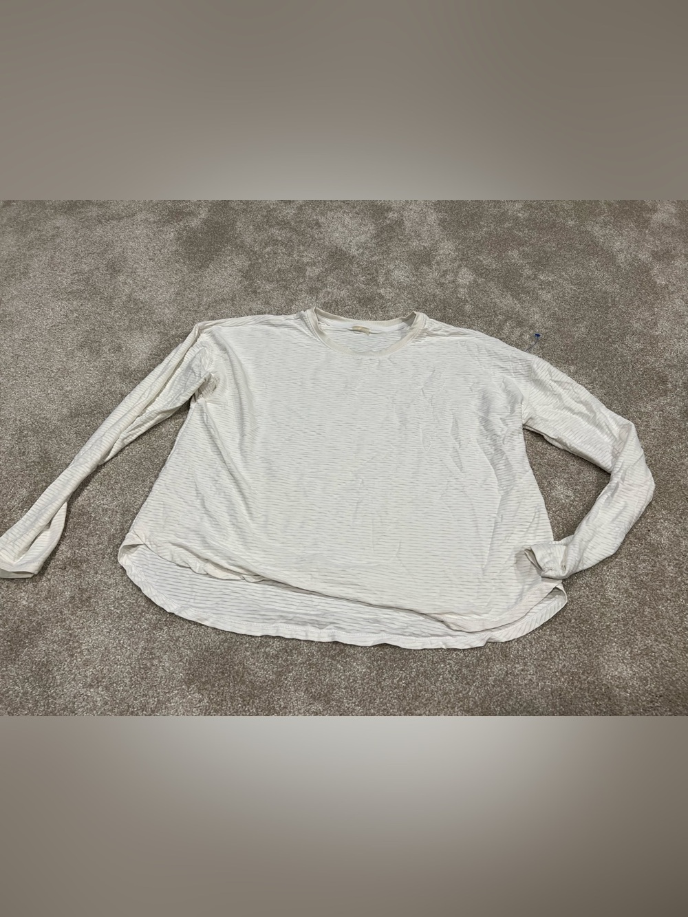 Calia Light Ivory Striped Long Sleeve Tee
